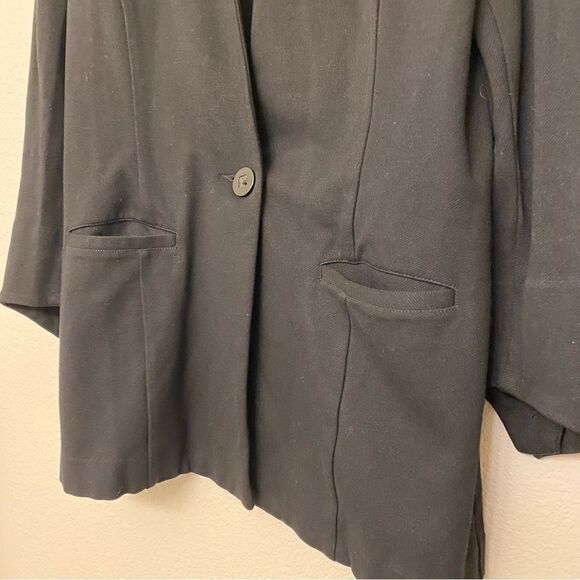 CAbi 3026 Turner Black Ponte knit Collarless one button Blazer jacket Size 6 - Picture 10 of 13